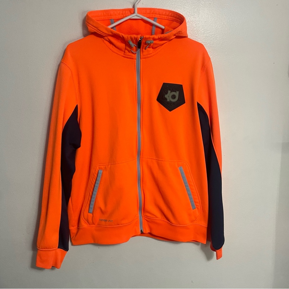 Nike KD Orange Therma-Fit Zip-Up Hoodie Size Large